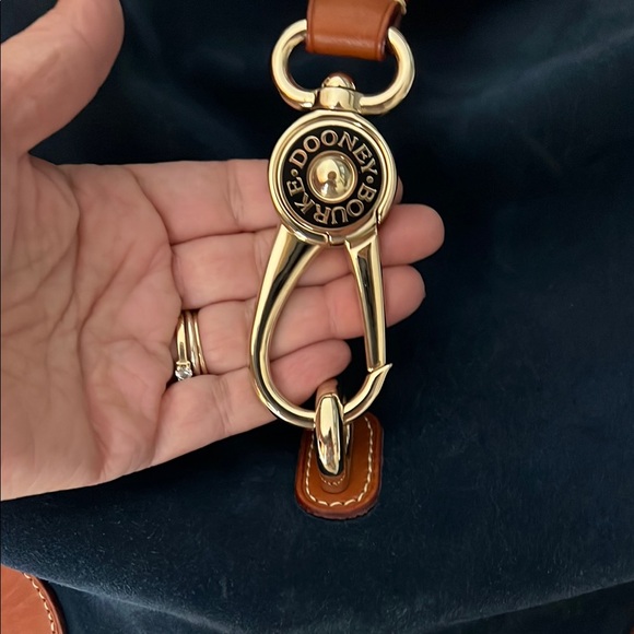 Dooney & Bourke Blue and Brown Hobo Bag - Picture 4 of 14